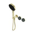 Nero Serenity Progressive Shower System With Verde Alpi Handle And  Hand Shower Brushed Gold