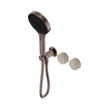 Nero Serenity  Progressive Shower System With Rome Travertine Handle And  Hand Shower Brushed Bronze
