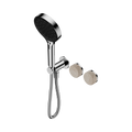 Nero Serenity Progressive Shower System With Rome Travertine Handle And  Hand Shower Chrome