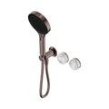Nero Serenity  Progressive Shower System With Arabescato Corchia Handle And  Hand Shower Brushed Bronze