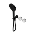 Nero Serenity Progressive Shower System With Arabescato Corchia Handle And  Hand Shower Matte Black