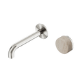 Nero Serenity 24E063BN Progressive Wall Basin Mixer 160mm Spout With Rome Travertine Handle Brushed Nickel 5 Star / 5LPM