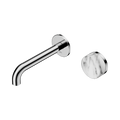 Nero Serenity 24E064CH Progressive Wall Basin Mixer 160mm Spout With Arabescato Corchia Handle Chrome 5 Star / 5LPM