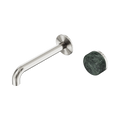Nero Serenity 24E068BN Progressive Wall Basin Mixer 185mm Spout With Verde Alpi Handle Brushed Nickel 5 Star / 5LPM