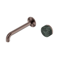 Nero Serenity 24E068BZ Progressive Wall Basin Mixer 185mm Spout With Verde Alpi Handle Brushed Bronze 5 Star / 5LPM