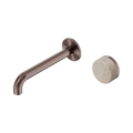 Nero Serenity 24E069BZ Progressive Wall Basin Mixer 185mm Spout With Rome Travertine Handle Brushed Bronze 5 Star / 5LPM