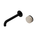 Nero Serenity 24E069MB Progressive Wall Basin Mixer 185mm Spout With Rome Travertine Handle Matte Black 5 Star / 5LPM