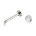 Nero Serenity 24E070BN Progressive Wall Basin Mixer 185mm Spout With Arabescato Corchia Handle Brushed Nickel 5 Star / 5LPM