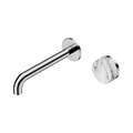 Nero Serenity 24E070CH Progressive Wall Basin Mixer 185mm Spout With Arabescato Corchia Handle Chrome 5 Star / 5LPM