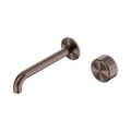 Nero Serenity 24E072BZ Progressive Wall Basin Mixer 185mm Spout With Metal Handle Brushed Bronze 5 Star / 5LPM