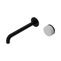 Nero Serenity 24E073MB Progressive Wall Basin Mixer 220mm Spout With Carrara Handle Matte Black 5 Star / 5LPM