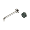 Nero Serenity 24E074BN Progressive Wall Basin Mixer 220mm Spout With Verde Alpi Handle Brushed Nickel 5 Star / 5LPM