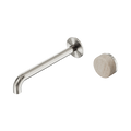 Nero Serenity 24E075BN Progressive Wall Basin Mixer 220mm Spout With Rome Travertine Handle Brushed Nickel 5 Star / 5LPM