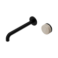 Nero Serenity 24E075MB Progressive Wall Basin Mixer 220mm Spout With Rome Travertine Handle Matte Black 5 Star / 5LPM