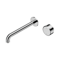 Nero Serenity Progressive Wall Basin Mixer 220mm Spout With Metal Handle Chrome