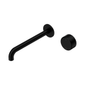 Nero Serenity Progressive Wall Basin Mixer 220mm Spout With Metal Handle Matte Black