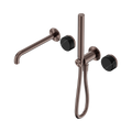 Nero Serenity Progressive Shower System With Spout With Marquina Black Handle And Slim Shower Brushed Bronze