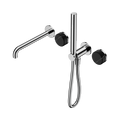 Nero Serenity Progressive Shower System With Spout With Marquina Black Handle And Slim Shower Chrome
