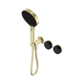 Nero Serenity Progressive Shower System With Marquina Black Handle And Hand Shower Brushed Gold