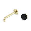 Nero Serenity 24E138BG Progressive Wall Basin Mixer 160mm Spout With Marquina Black Handle Brushed Gold 5 Star / 5LPM