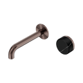 Nero Serenity 24E138BZ Progressive Wall Basin Mixer 160mm Spout With Marquina Black Handle Brushed Bronze 5 Star / 5LPM
