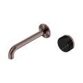 Nero Serenity 24E139BZ Progressive Wall Basin Mixer 185mm Spout With Marquina Black Handle Brushed Bronze 5 Star / 5LPM