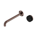 Nero Serenity Progressive Wall Basin Mixer 220mm Spout With Marquina Black Handle Brushed Bronze 5 Star / 5LPM