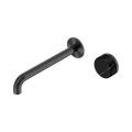 Nero Serenity Progressive Wall Basin Mixer 220mm Spout With Marquina Black Handle Gun Metal 5 Star / 5LPM