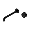 Nero Serenity Progressive Wall Basin Mixer 220mm Spout With Marquina Black Handle Matte Black 5 Star / 5LPM