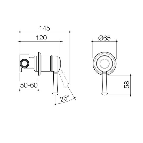 Caroma Riviere Bath/Shower Mixer, Chrome image