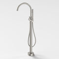 Caroma Riviere Freestanding Bath Filler with Handshower, Brushed Nickel image