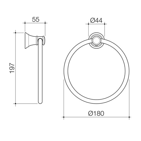 Caroma Riviere Towel Ring, Chrome image