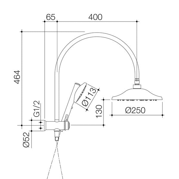 Caroma Riviere Compact Twin Shower, Chrome image