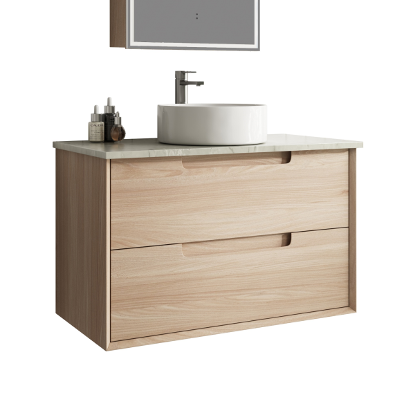 Aulic Ainsley 900mm Vanity Unit with Flat Stone Top (various options)