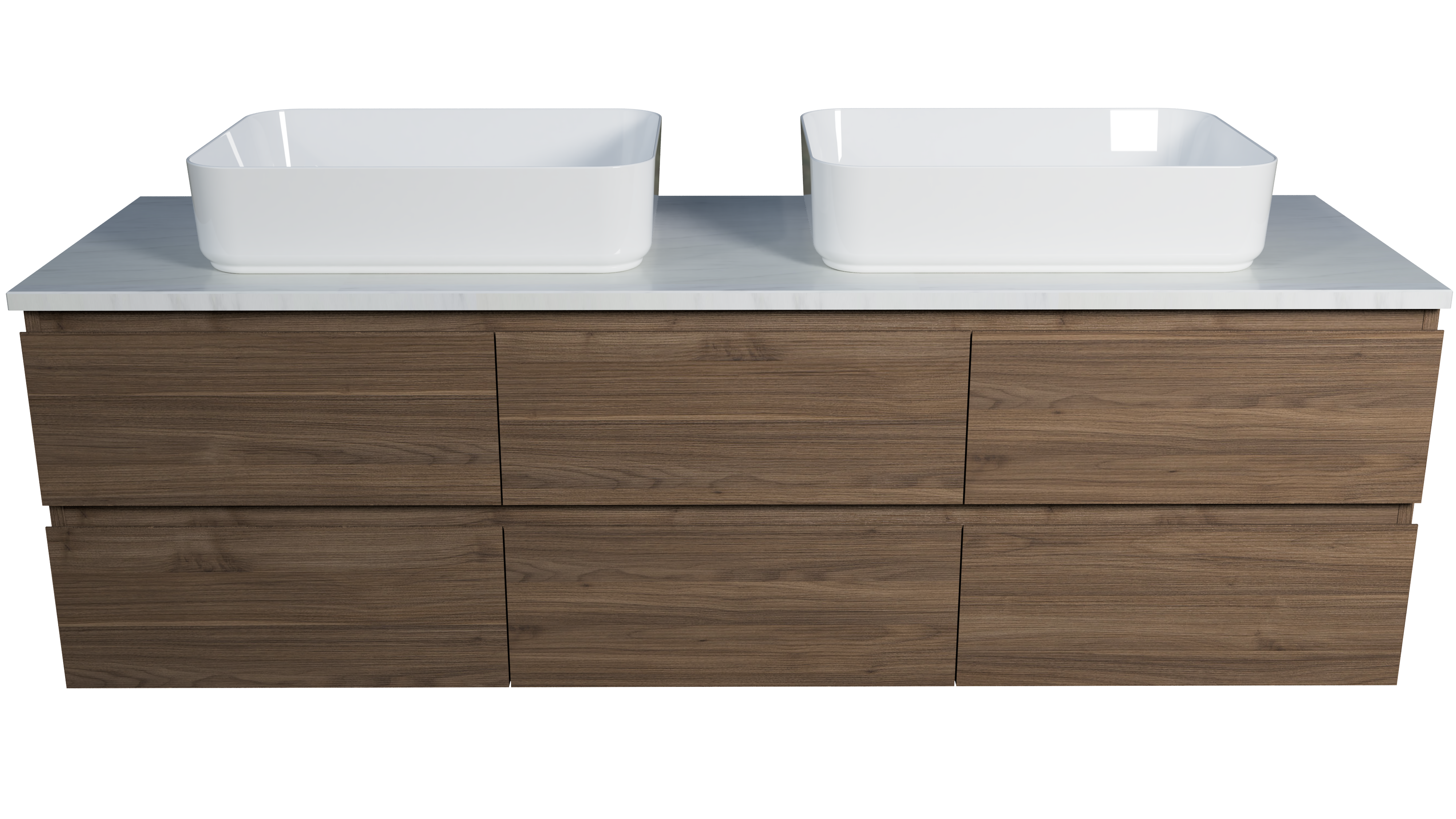 Ashton Vanity 1500mm Double Above Counter Basins SilkSurface Top Wall hung