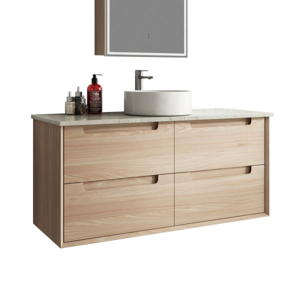 Aulic Ainsley 1200mm Vanity Unit with Flat Stone Top (various options)