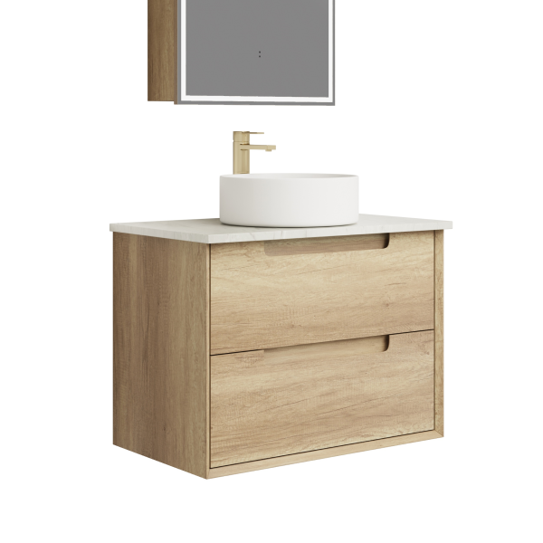 Aulic Moreno 750mm Vanity Unit with Flat Stone Top (various options)