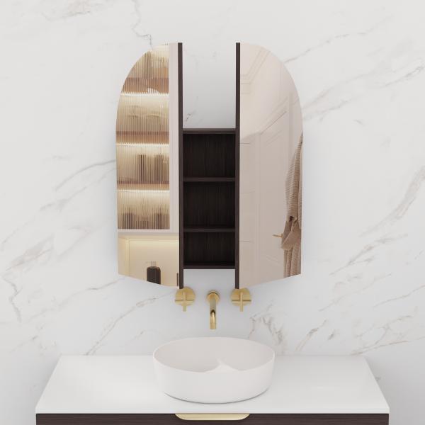 FABF Arka 800mm Shaving Cabinet, Woodgrain Laminate