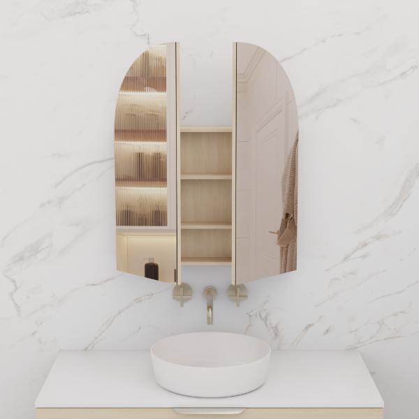 FABF Arka 800mm Shaving Cabinet, Woodgrain Laminate