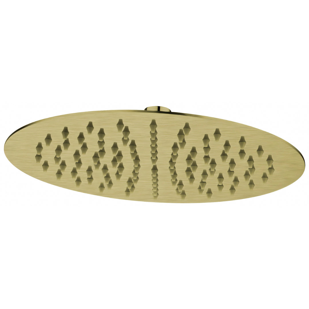 Ash Round 250mm Stainless Steel Shower Head, Brushed Gold