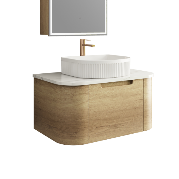 Aulic Carita 750mm Vanity Unit with Flat Stone Top (various options)