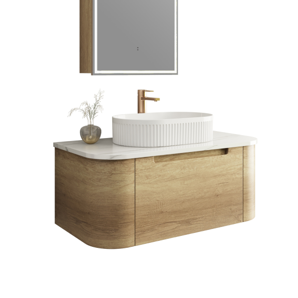 Aulic Carita 900mm Vanity Unit with Flat Stone Top (various options)