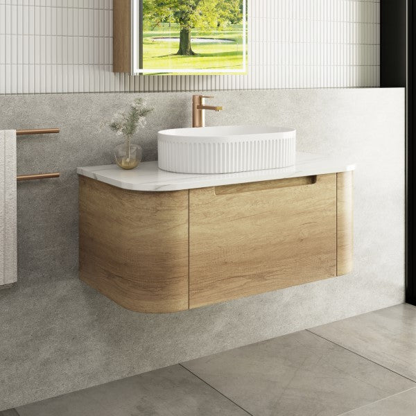 Aulic Carita 900mm Vanity Unit with Flat Stone Top (various options)