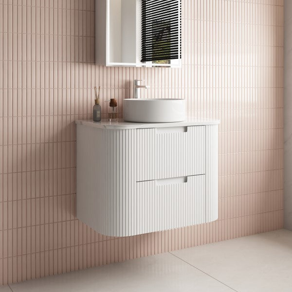 Aulic Curva 750mm Vanity Unit with Flat Stone Top (various options)