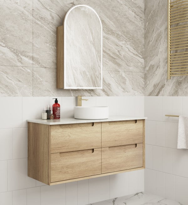Aulic Moreno 1200mm Vanity Unit with Flat Stone Top (various options)