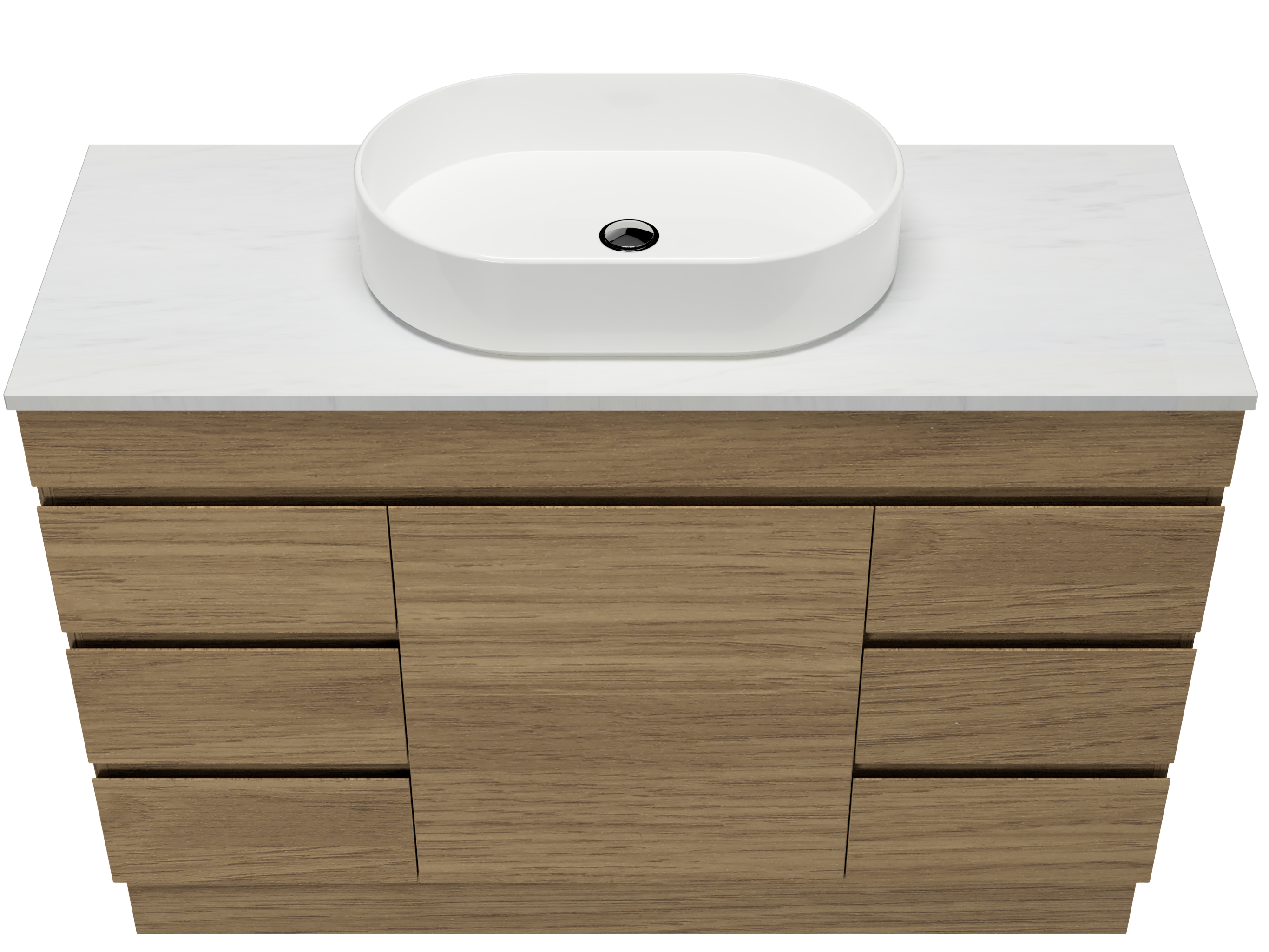 Bargo Floor standing 1200mm Vanity Centre Above Counter Basin SilkSurface Top