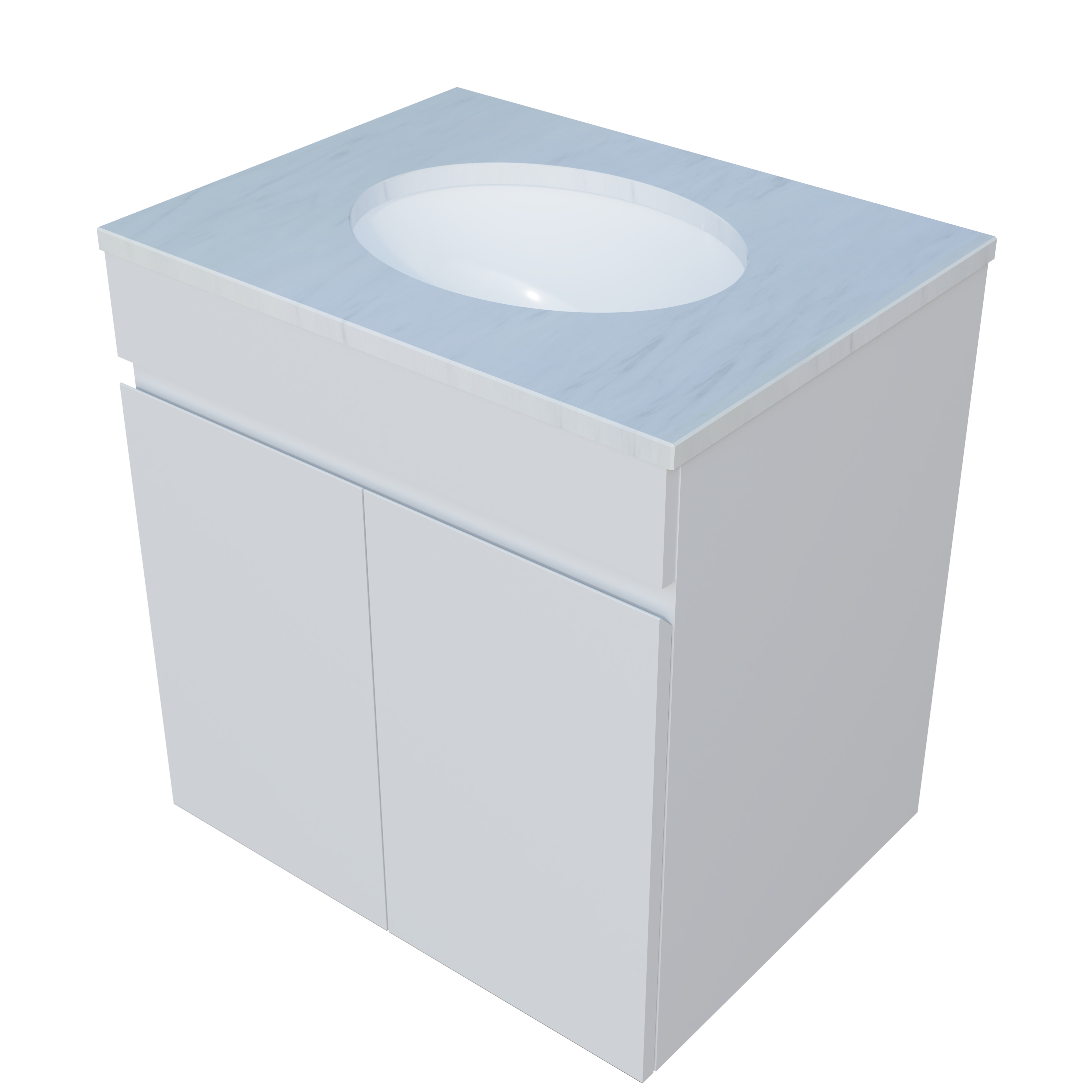 Bargo Vanity 600mm Centre WG Basin SilkSurface UC Top Wall hung