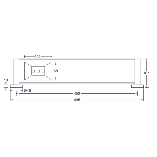 Johnson Suisse Venezia Metal Shelf 450mm -  Brushed Nickel