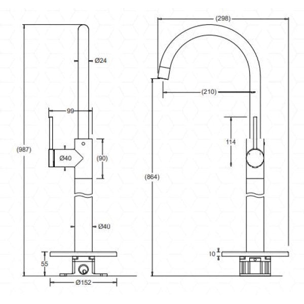 Johnson Suisse Venezia Freestanding Bath Filler - Brushed Brass
