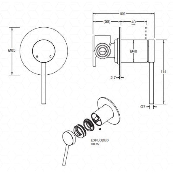Johnson Suisse Venezia Shower Mixer - Brushed Nickel